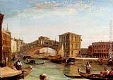 Edward Pritchett Canvas Paintings - Ponto Di Rialto (Canal Grande)